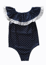 Load image into Gallery viewer, Navy Polka Dot Swimsuit
